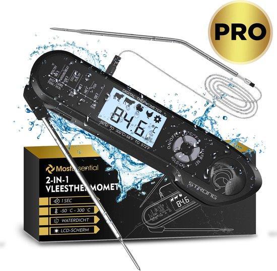 2dekans | MostEssential 2-in-1 Vleesthermometer - PRO, Doe-het-zelf en Bouw, Alarmsystemen, Ophalen of Verzenden
