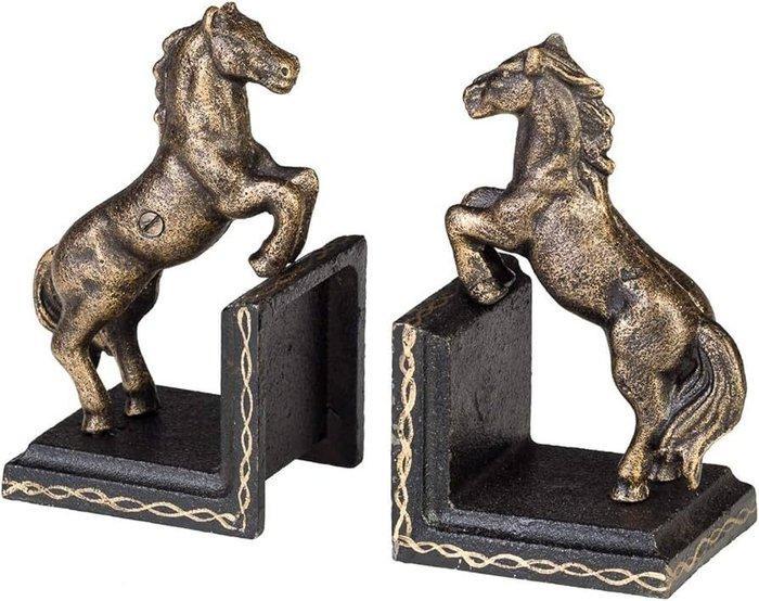 Boekensteunen (2) - Gietijzer - Steigerende paarden, Antiek en Kunst, Curiosa en Brocante