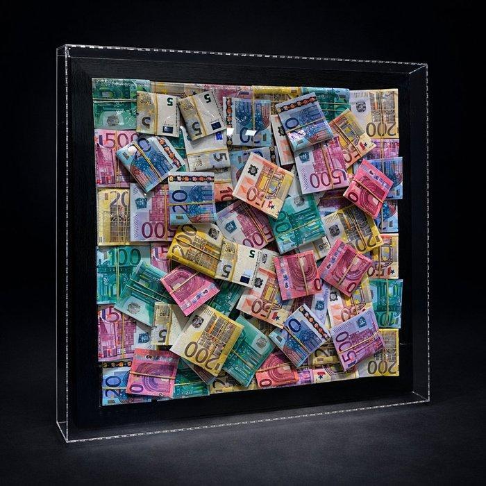 Mike Blackarts - 3D Epoxy Dollar in Glass Box, Antiquités & Art, Art | Peinture | Moderne