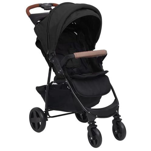 vidaXL Kinderwagen 2-in-1 staal antracietkleurig, Enfants & Bébés, Poussettes & Combinaisons, Envoi