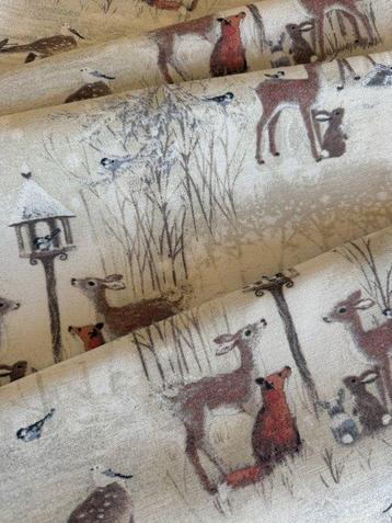 Elegante kerst patchwork-thema stof herten en bamby - beschikbaar voor biedingen