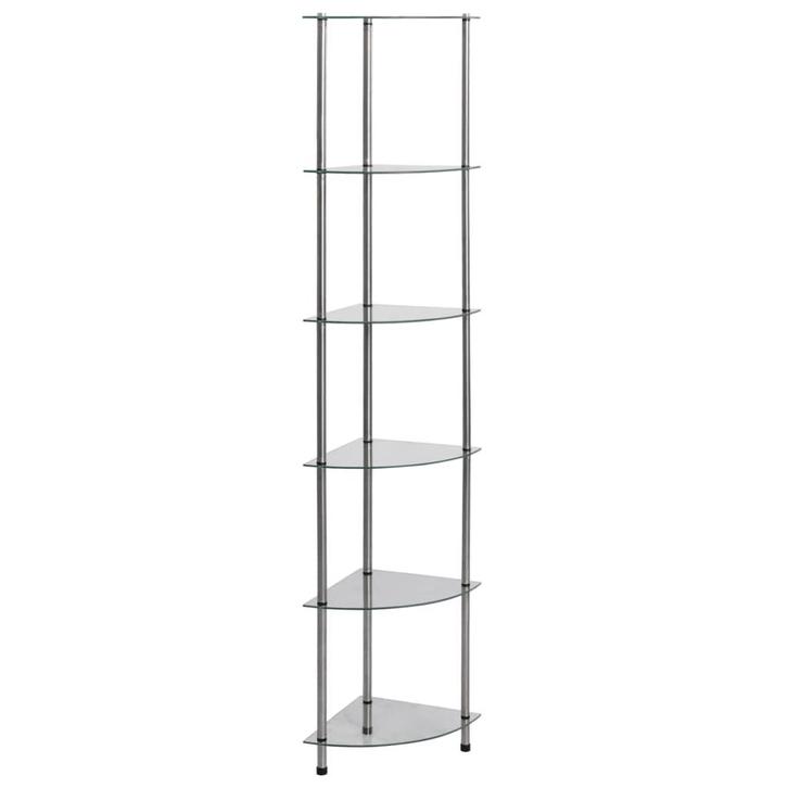 vidaXL Kastje 6-laags 30x30x160 cm gehard glas transparant, Huis en Inrichting, Kasten | Boekenkasten, Nieuw, Verzenden