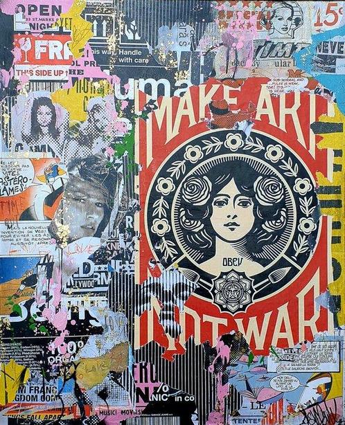 lasveguix (1986) - Make Art Not War, Antiek en Kunst, Kunst | Schilderijen | Modern