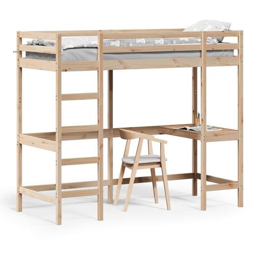 vidaXL Lit superposé avec bureau 80x200 cm bois de pin, Maison & Meubles, Chambre à coucher | Lits, Neuf, Envoi