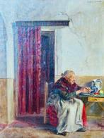 Francisco Caro Ferrando (1893-1973) - Anciana almorzando, Antiquités & Art