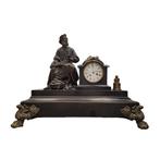 Figurale pendule Napoleon III stijl Marmer - 1850-1900, Antiek en Kunst