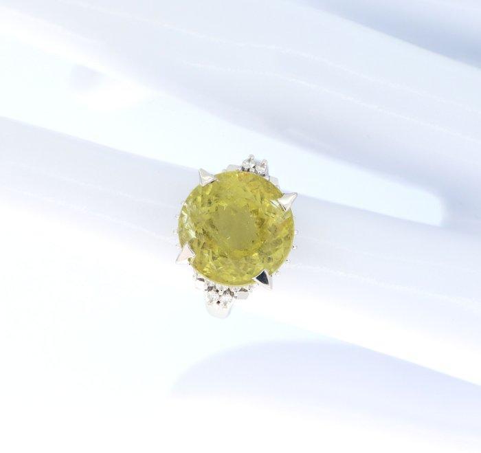 Zonder Minimumprijs - Ring Platina - 10.00ct. tw., Handtassen en Accessoires, Ringen