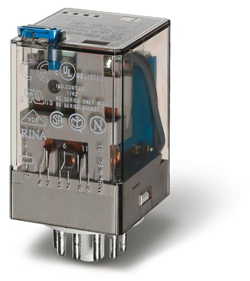Finder 60 Serie 12V DC Relais 3CO 10A Met Testtoets -, Doe-het-zelf en Bouw, Elektriciteit en Kabels, Verzenden