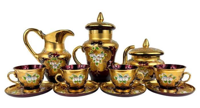 Murano - Koffieservies voor 4 - Tre Fuochi - Porselein,, Antiek en Kunst, Curiosa en Brocante