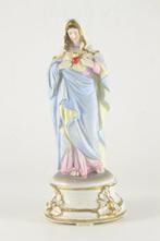 Beeld, Maria heiligenbeeld met Heilig Hart - 23.3 cm -