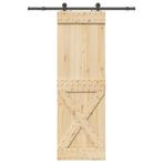 vidaXL Schuifdeur met beslag 70x210 cm massief grenenhout, Doe-het-zelf en Bouw, Verzenden, Nieuw