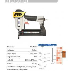 Kitpro basso b16/50-d1 nagelnietpistool op perslucht voor, Bricolage & Construction, Outillage | Autres Machines