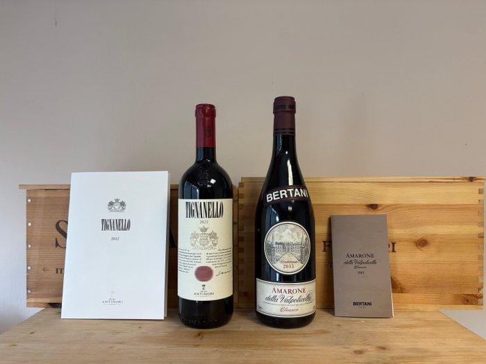 2022 Marchesi Antinori, Tignanello & 2015 Bertani Amarone, Verzamelen, Wijnen