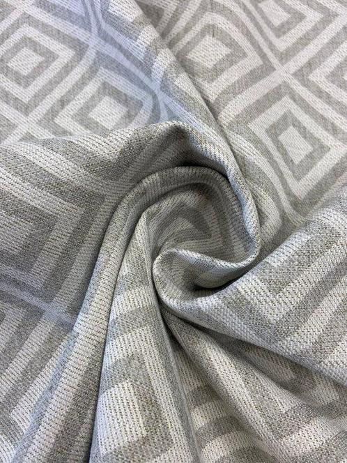 Voorname stevige stof met grijze en roomkleurige, Antiek en Kunst, Antiek | Tapijten, Tafelkleden en Textiel