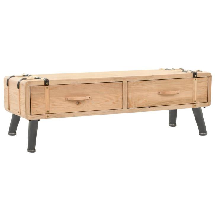 vidaXL Tv-meubel 110x33x35 cm massief vurenhout, Huis en Inrichting, Kasten |Televisiemeubels, Nieuw, Verzenden