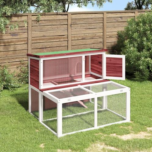 vidaXL Konijnenhok 102x90x84,5 cm massief grenenhout, Dieren en Toebehoren, Knaagdieren en Konijnen | Hokken en Kooien, Nieuw