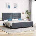 vidaXL Bed Frame Donkergrijs 200x200 cm Velvet, Huis en Inrichting, Slaapkamer | Bedden, Verzenden, Nieuw