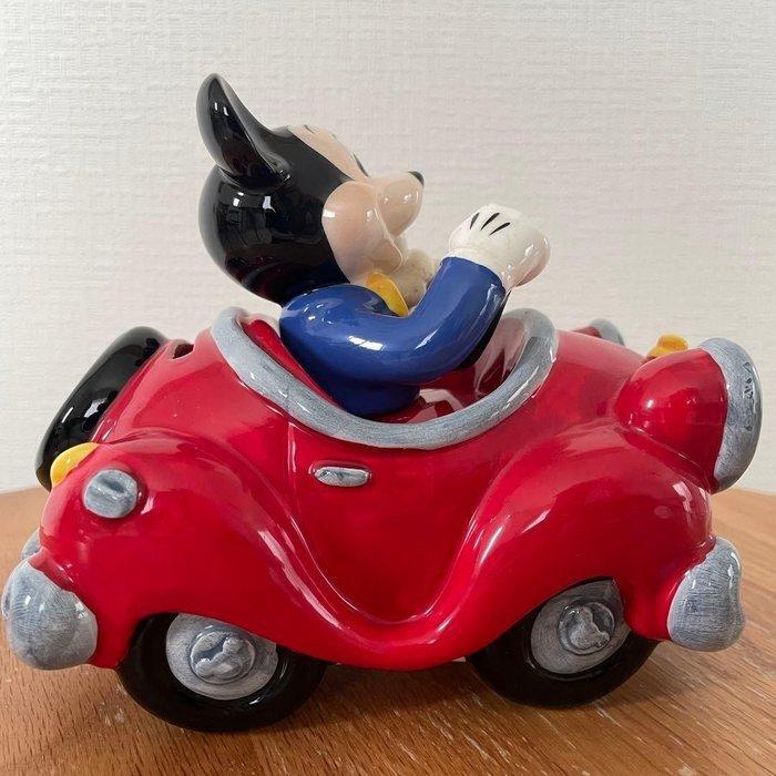 Disney - Beeldje - Mickey Mouse Piggy Bank in Car - Retro, Verzamelen, Disney