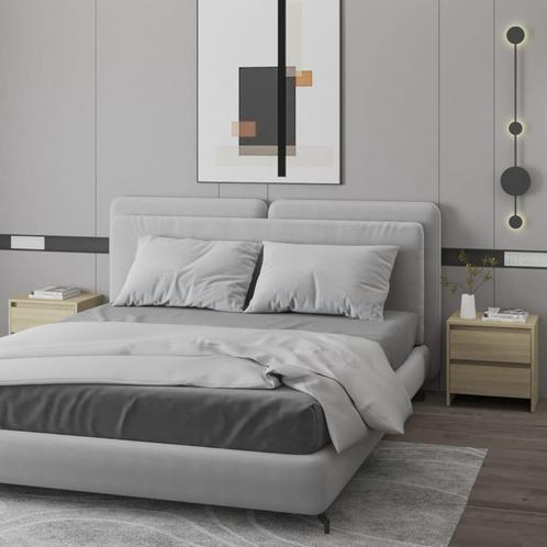 vidaXL Nachtkastjes 2 st 45x34,5x44,5 cm bewerkt hout sonoma, Huis en Inrichting, Slaapkamer | Nachtkastjes, Nieuw, Verzenden