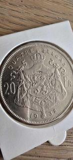 België. Albert I. 3 x 20Frank (4Belga)1931 & 1932 (Zonder, Postzegels en Munten