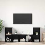 vidaXL TV Kast 3 pcs Zwart 107 x 35 x 37 cm Bewerkt hout, Verzenden, Nieuw