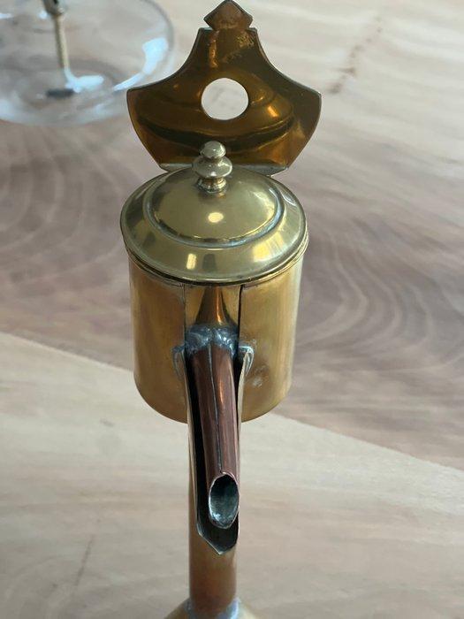 Lamp - Messing - Antieke olielamp, Antiek en Kunst, Curiosa en Brocante