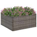 vidaXL Plantenbak 80x80x40 cm poly rattan grijs, Tuin en Terras, Verzenden, Nieuw