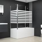vidaXL Badwand gestreept 120x68x130 cm gehard glas, Doe-het-zelf en Bouw, Sanitair, Verzenden, Nieuw