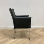 Tweedehands verrijdbare leder vergaderstoel / fauteuil,, Gebruikt, Eén