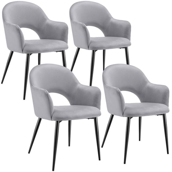 tectake Eetkamerstoel Sachel, fluweellook, gestoffeerd, 120, Huis en Inrichting, Stoelen, Verzenden