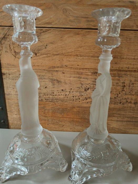 Val Saint Lambert - Kaarsenhouder (2) - Kristal, Antiek en Kunst, Antiek | Glaswerk en Kristal