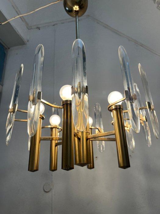 Gaetano Sciolari - Kroonluchter - Messing, Glas, Metaal, Antiek en Kunst, Antiek | Verlichting