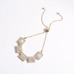 Schakelarmband - 14 karaat Geel goud - 7.81ct. tw. Diamant