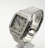 Cartier - Santos de Cartier Custom Diamonds Iced Out -, Handtassen en Accessoires, Horloges | Heren, Nieuw