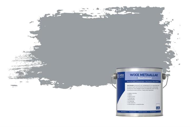 Wixx Aqua Metaallak Roestwerend RAL 7040 | Venstergrijs 2.5L, Doe-het-zelf en Bouw, Verf, Beits en Lak, Nieuw, Verzenden