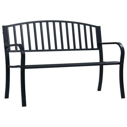 vidaXL Tuinbank 120 cm staal zwart, Tuin en Terras, Tuinsets en Loungesets, Nieuw, Verzenden