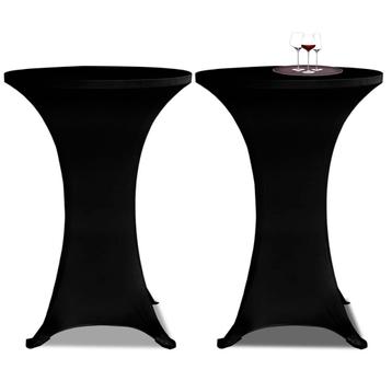 vidaXL Statafelhoezen 2 st stretch ø80 cm zwart, Verzenden