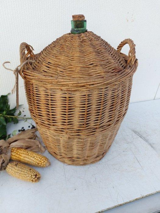 Wijnaccessoire - Glas - dame-jeanne rieten mand, Antiquités & Art, Antiquités | Ustensiles de cuisine