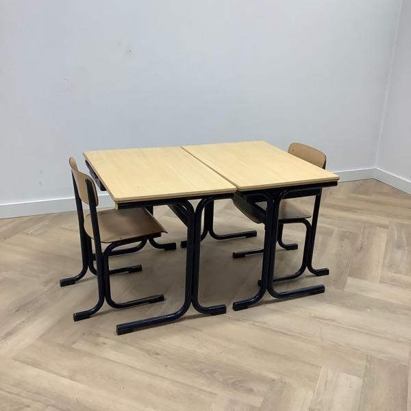 complete schoolset Galvanitas 10 stuks tafels + stoelen, Huis en Inrichting, Stoelen, Gebruikt, Vijf, Zes of meer stoelen, Hout