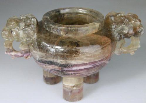 Brule Parfum Tripode - Coupe - Fluoriet Amethyst - China -, Antiek en Kunst, Antiek | Overige Antiek
