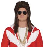 Jaren 80 Pruik Aso Lang Bruin, Verzenden