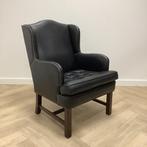 Tweedehands vintage Arne Norell leren fauteuil, zwart, Huis en Inrichting, Fauteuils, Gebruikt
