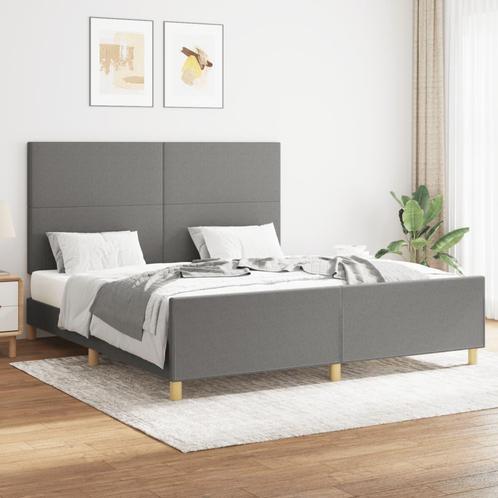 vidaXL Bedframe zonder matras stof donkergrijs 160x200 cm, Huis en Inrichting, Slaapkamer | Bedden, Nieuw, Verzenden