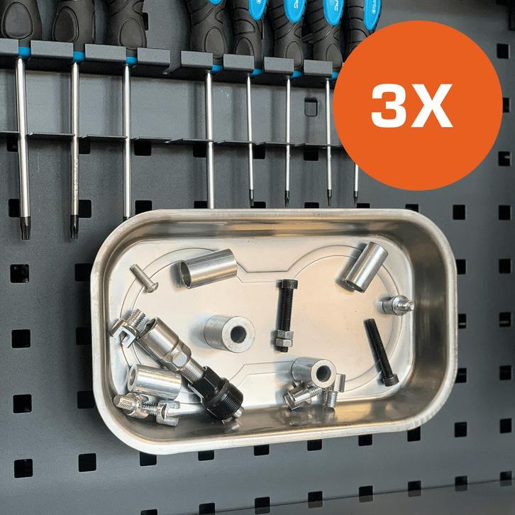 Datona RVS magneetschaal rechthoekig - 3 stuks - Datona -, Auto diversen, Autogereedschap, Ophalen of Verzenden