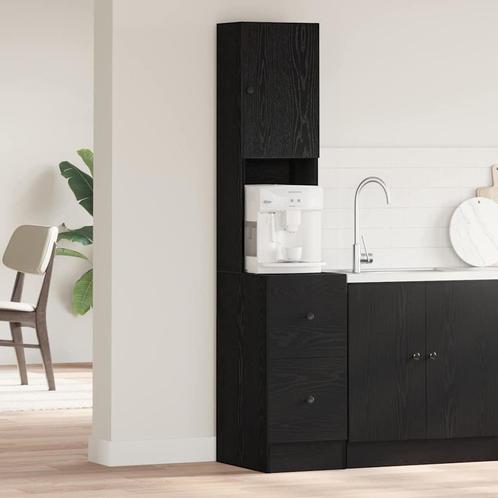 vidaXL Keuken Kast met lade met plank Zwart eiken Bewerkt, Huis en Inrichting, Kasten | Overige, Nieuw, Verzenden