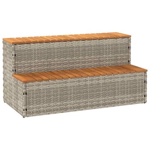 vidaXL Hottub-opstap 100x50x50,5 cm poly rattan&massief, Tuin en Terras, Zwembaden, Nieuw, Verzenden