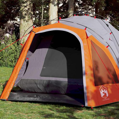 vidaXL Koepeltent 3-persoons snelontgrendeling grijs en, Caravanes & Camping, Tentes, Envoi