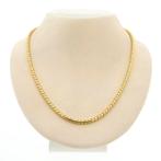 18 Krt. Gouden fantasie schakel collier | 45,5 cm (ketting), Ophalen of Verzenden, Gebruikt, Overige kleuren, Goud