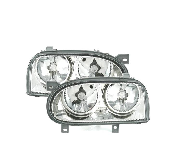 PHARES POUR VOLKSWAGEN VW GOLF MK3 91-97 FOND CHROMÉ, Auto-onderdelen, Verlichting, Verzenden