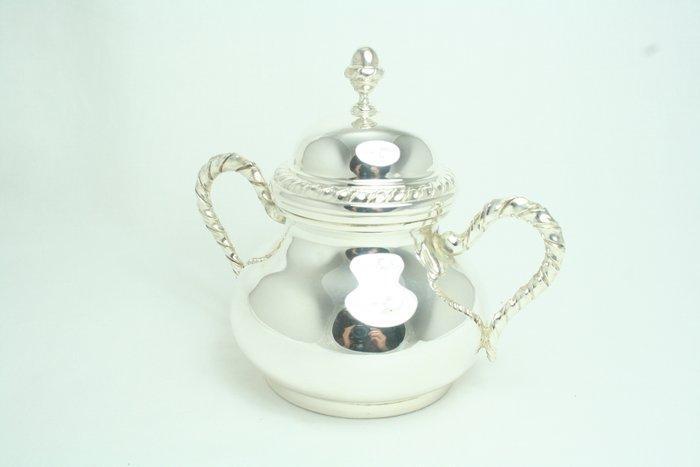 Suikerkom (2) - .800 zilver - Suikerpot met dienblad, Antiek en Kunst, Antiek | Zilver en Goud